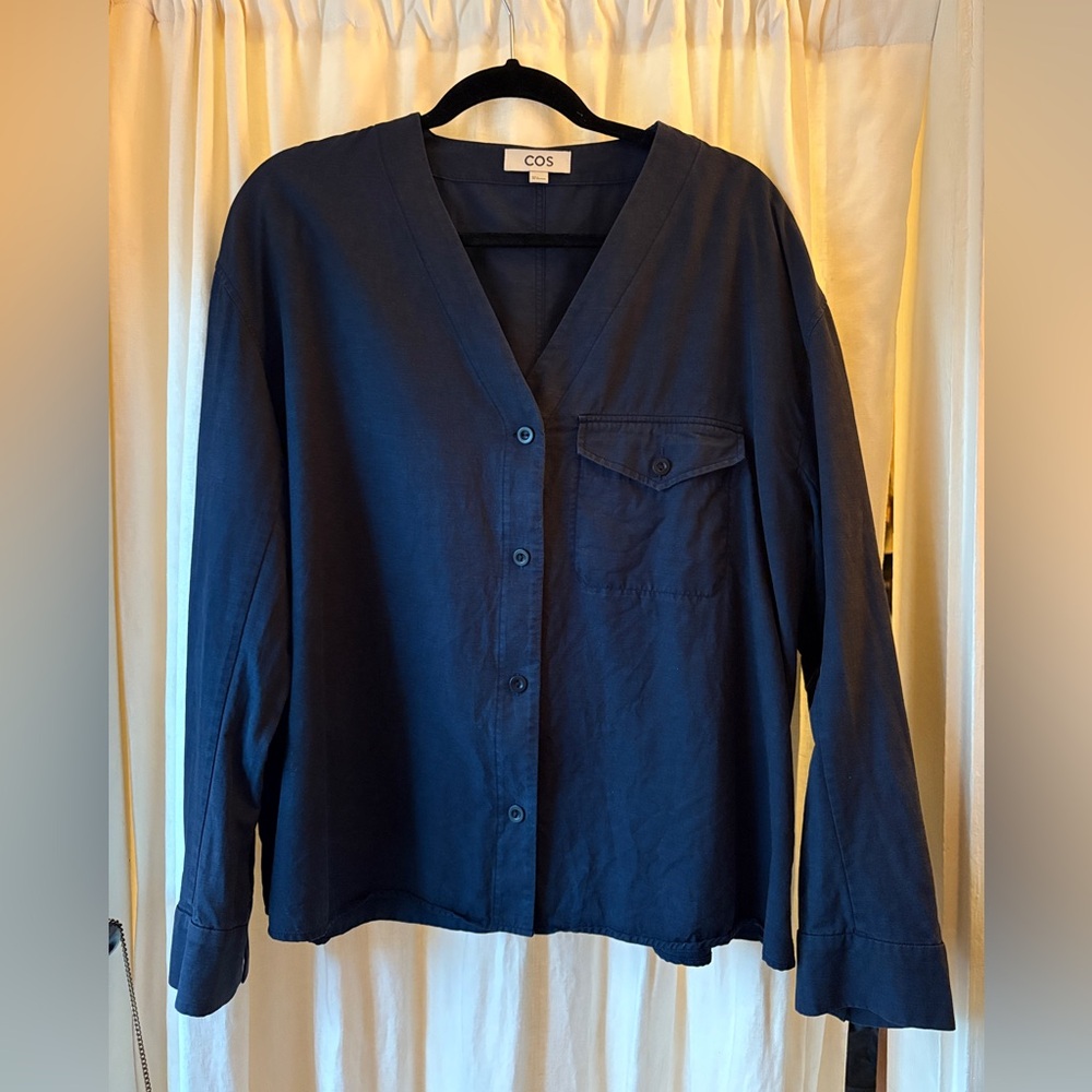 Cos Navy Blue Button Down